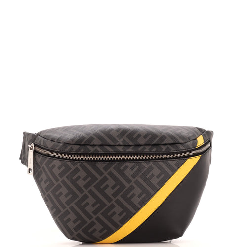 FENDI Zip Belt Bag Zucca Coated Canvas and Leather