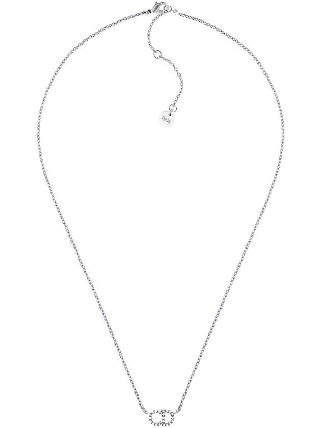 Claire D Rune White Crystal Necklace Silver Dior