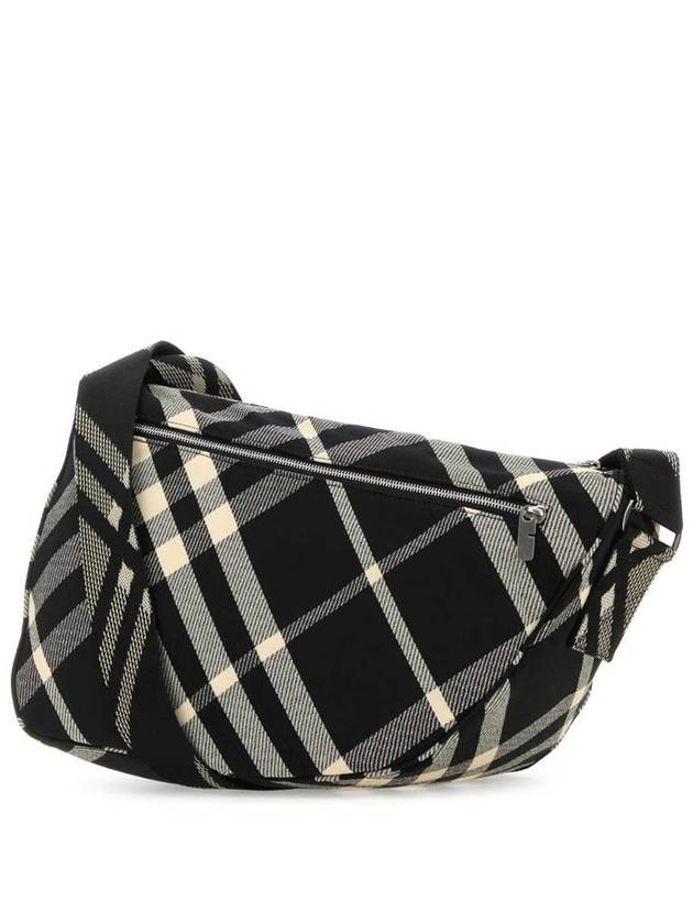 Burberry Shield Check Large Messenger Bag Black