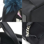 Fendi  blue Nylon Fur Backpack ()