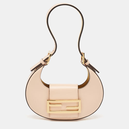 Fendi Peach Leather Mini Cookie Hobo