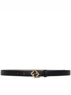Fendi Diamond Reversible Leather Belt Black Beige