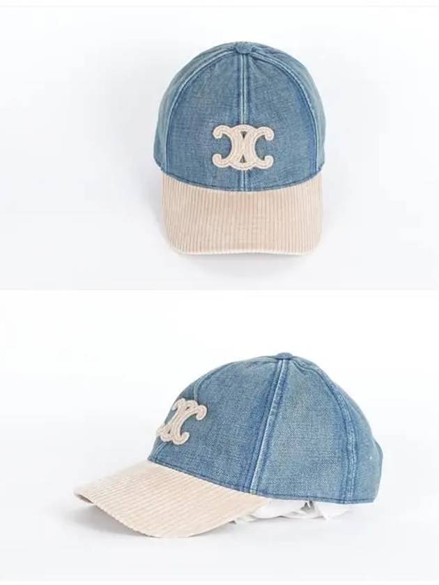 CELINE Triomphe Patch Ball Cap Union Wash Blue