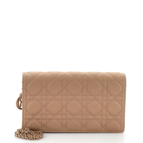 Dior Ultra Matte Lady Dior Wallet on Chain Pouch Cannage Quilt Calfskin Long