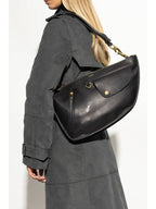 Burberry Shield Twin Leather Shoulder Bag Black
