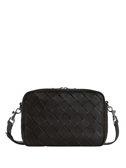 Bottega Veneta Men's Medium Intrecciato Camera Baga in Black | Size UNICA | 755925V4G31
