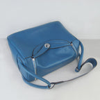 Hermes Lindy 34cm handbag 6208 blue Silver