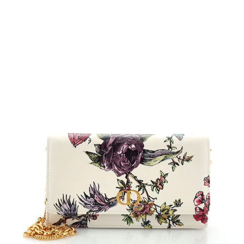 Dior Caro Wallet on Chain Pouch Printed Leather