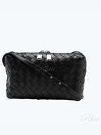 Bottega Veneta Intrecciato Leather Mini Cross Bag Black