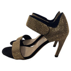 Dior Stud Embellished Couture Choc Ankle Strap Sandals in Black Suede