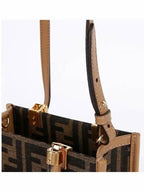 Fendi FF Mini Fabric Tote Bag Brown