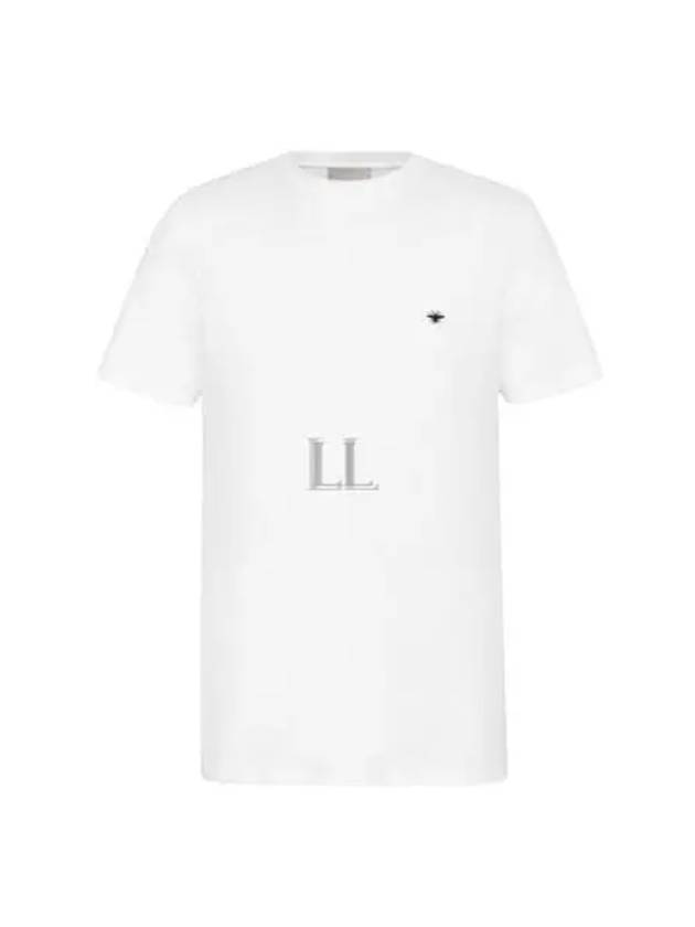 Embroidered Bee Cotton Jersey Short Sleeve T-Shirt White Dior