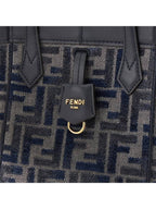 Fendi Origami Small FF Chenille Bucket Bag Dark Blue