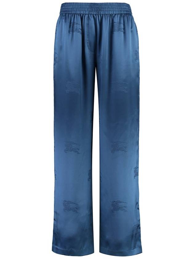 Burberry EKD Silk Jacquard Wide Pants Blue