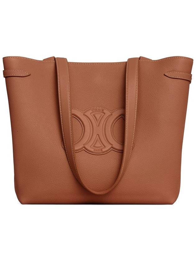 CELINE Cabas Anais Small Grain Calfskin Tote Bag Tan
