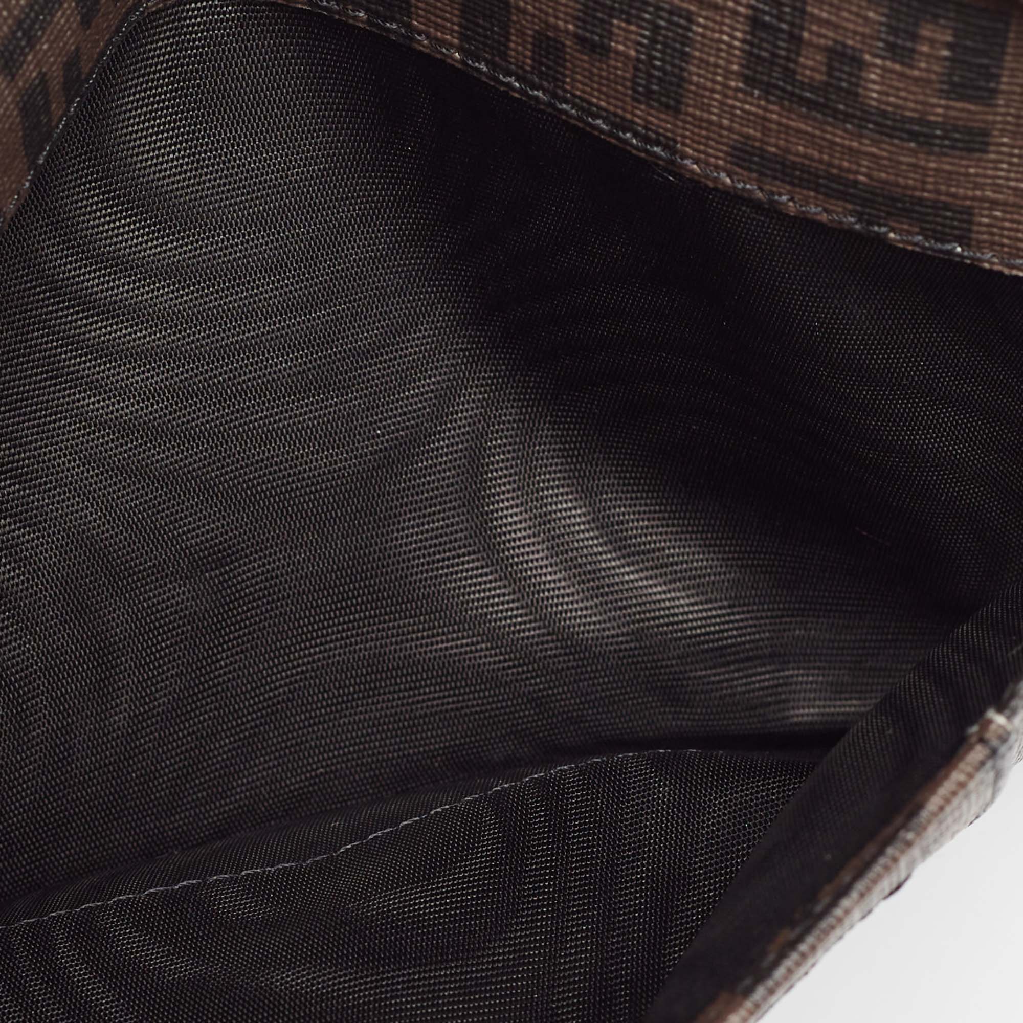 Fendi Dark Brown Zuchinno Coated Canvas Forever Flap Continental Wallet