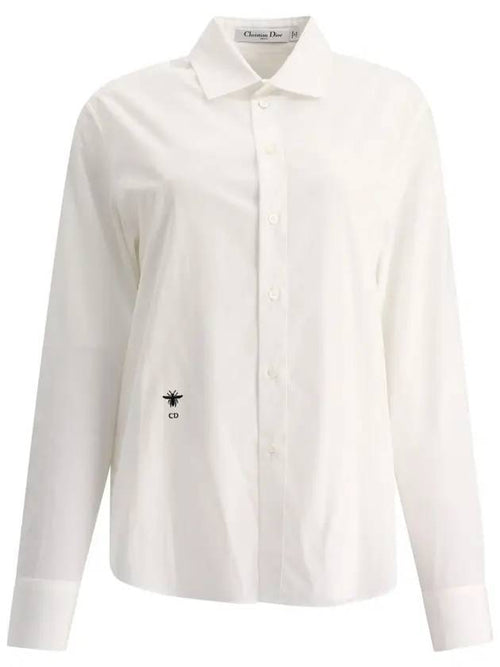 CD Embroidered Cotton Shirt White Dior