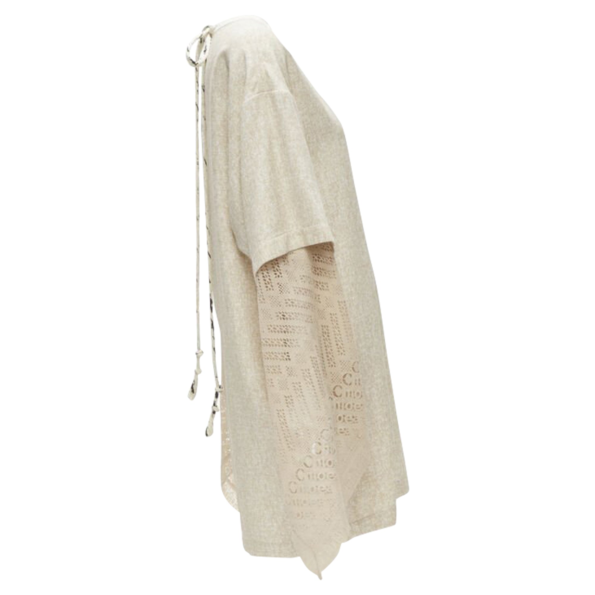 Chloe speckle crochet sleeves layered dress