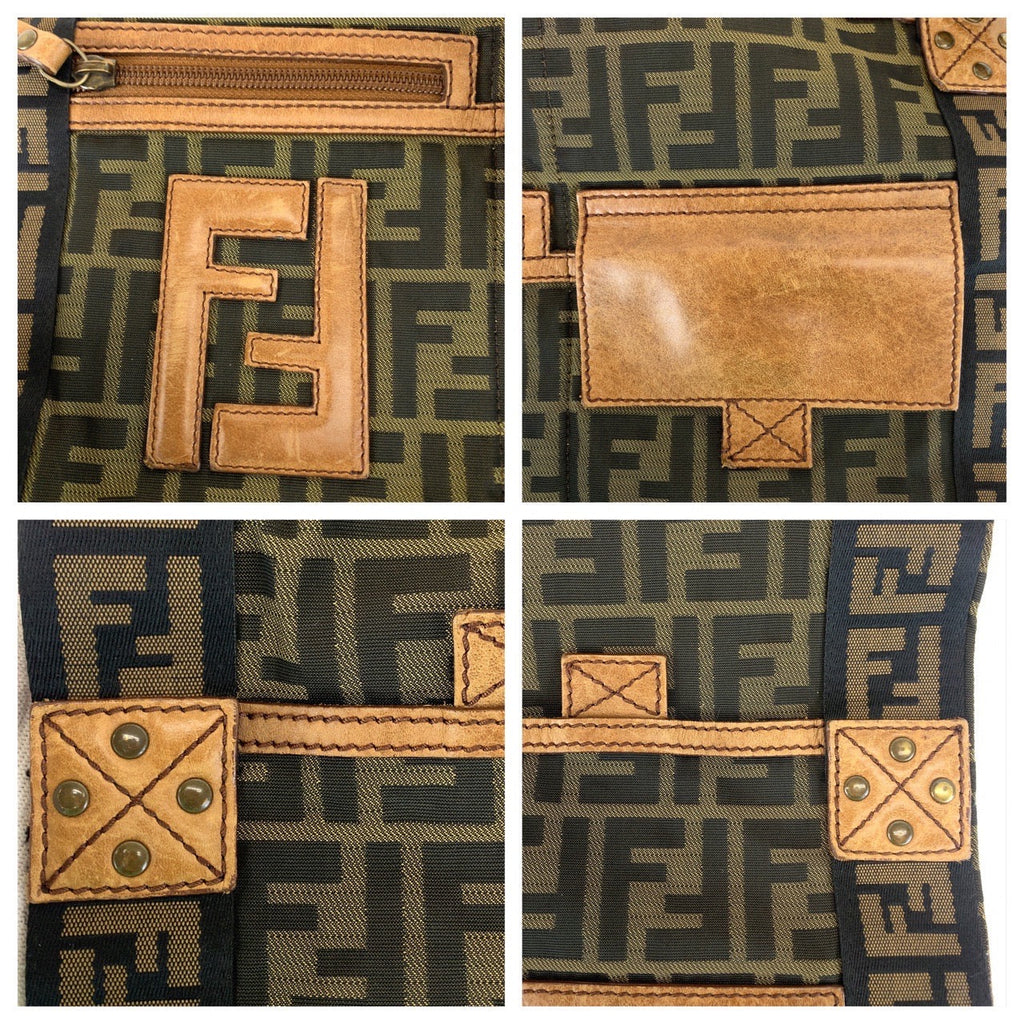 Fendi Zucca Canvas Flat Messenger Bag - '10s