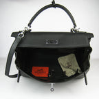 Hermes Kelly 32cm Togo Leather Handbag 6108 Black Silver