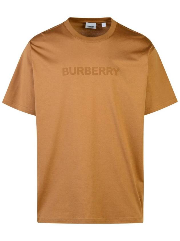 Burberry Logo Print Organnic Cotton Short Sleeve T-Shirt Brown