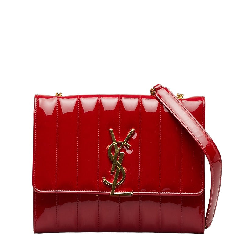 Saint Laurent Vicky Bag in Patent Leather Red 554125