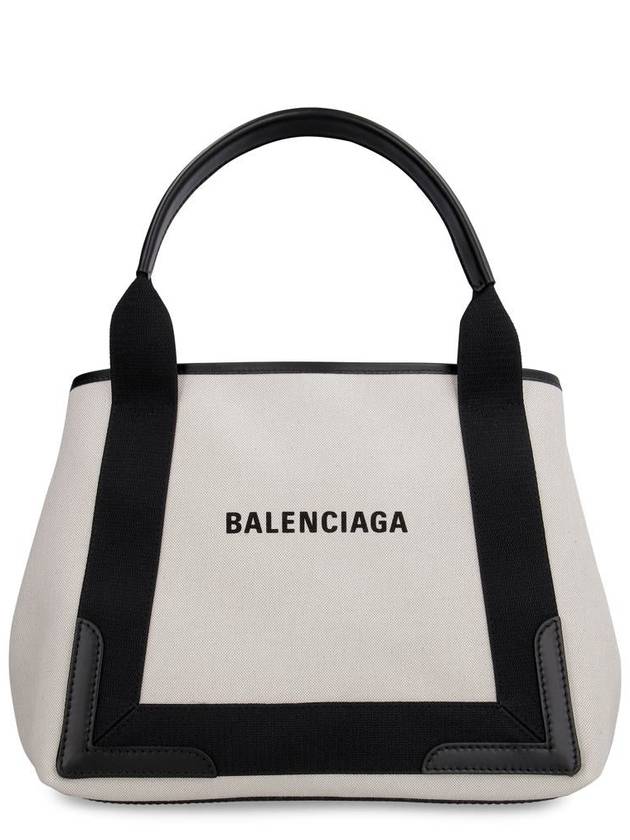 Balenciaga Cabas Logo Canvas Small Tote Bag Black