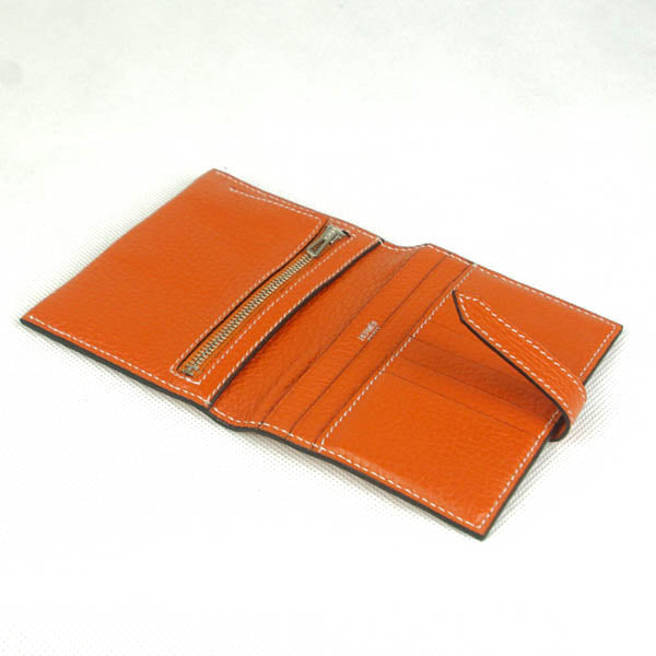 Hermes Wallet H009 Wallet Cow Leather Orange