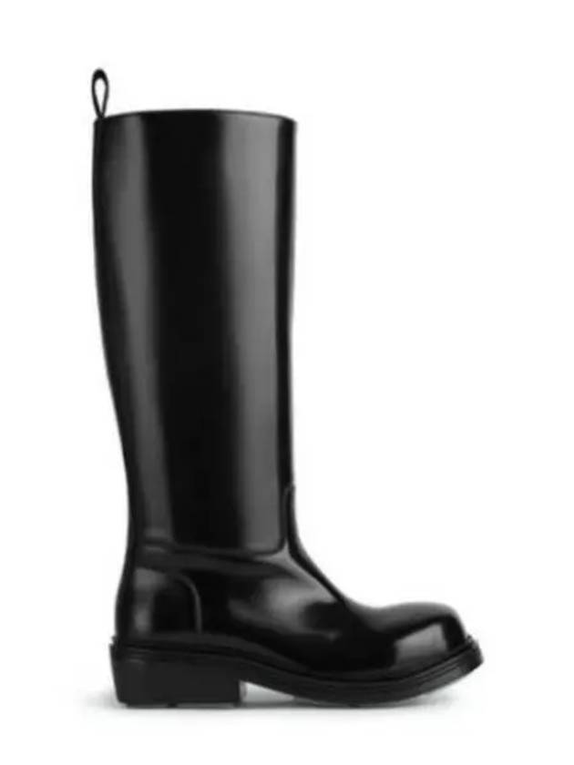Bottega Veneta Fireman Leather Long Boots Black