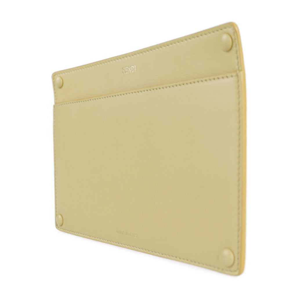 Fendi Peekaboo  yellow Leather Pouch ()