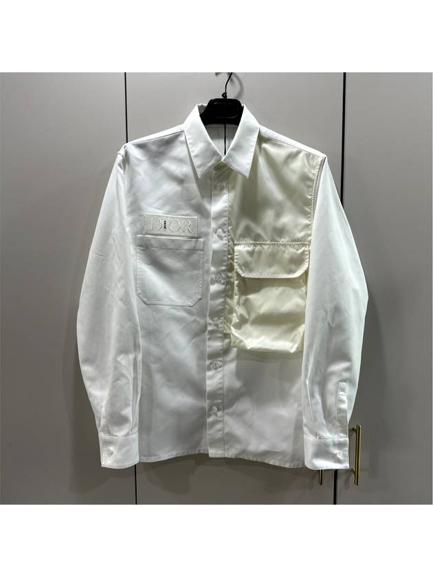 40 x Sakai Men s Monogram Pocket Over Cotton Shirt Jacket White Dior