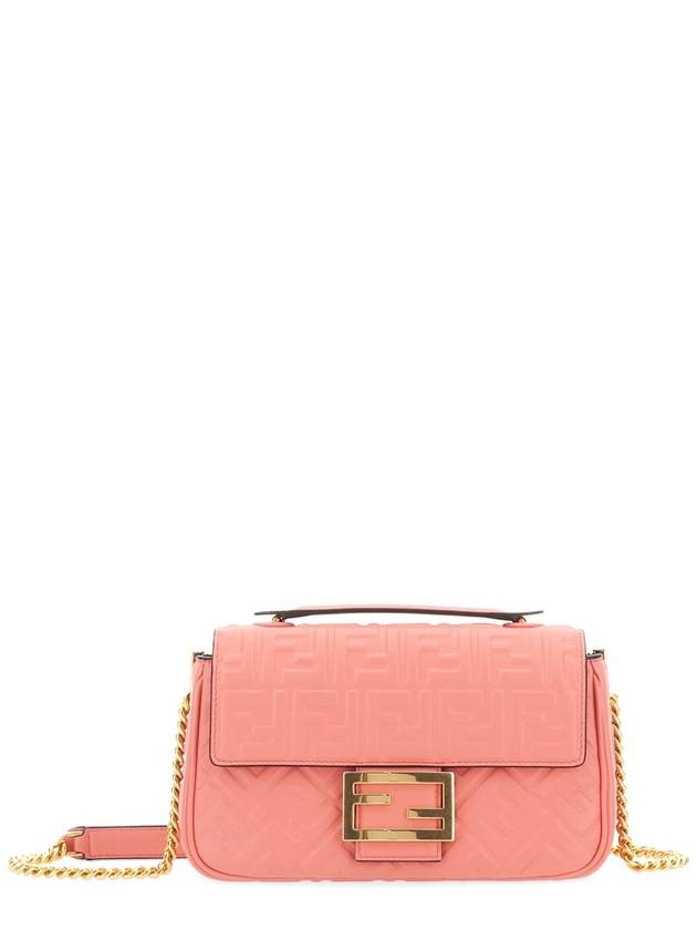 Fendi Baguette Medium Nappa Leather Chain Shoulder Bag Pink