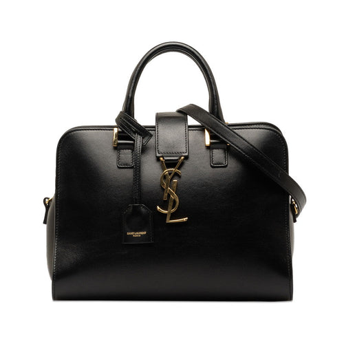 Saint Laurent Monogram Cabas Handbag 2WAY 472466 Black Leather  Saint Laurent