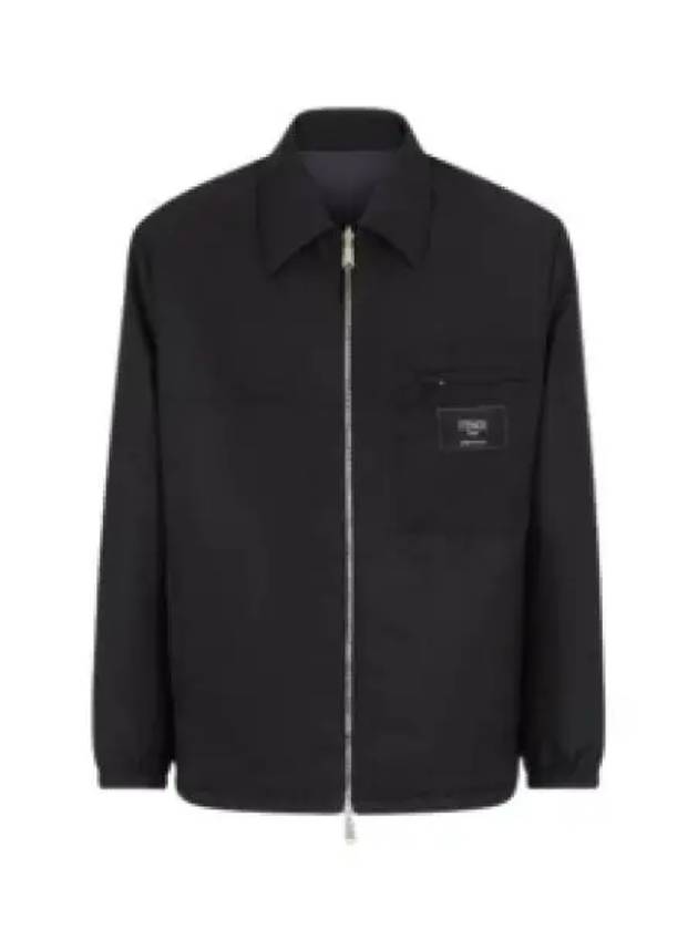 Fendi Nylon Reversible Zip-Up Jacket Black