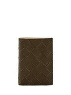 Bottega Veneta Intrecciato Leather Card Wallet Brown