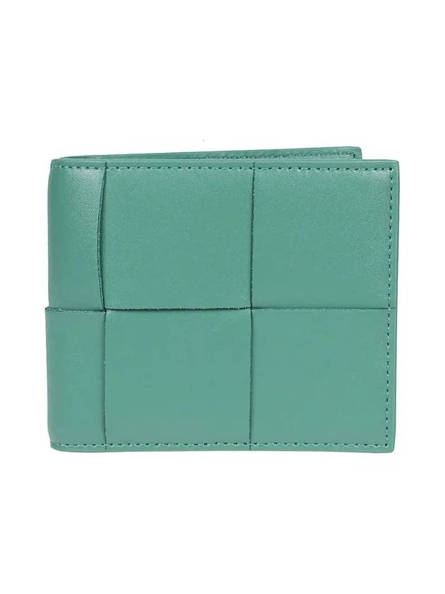 Bottega Veneta Intrecciato Half Wallet Mint Blue
