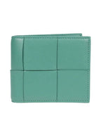 Bottega Veneta Intrecciato Half Wallet Mint Blue