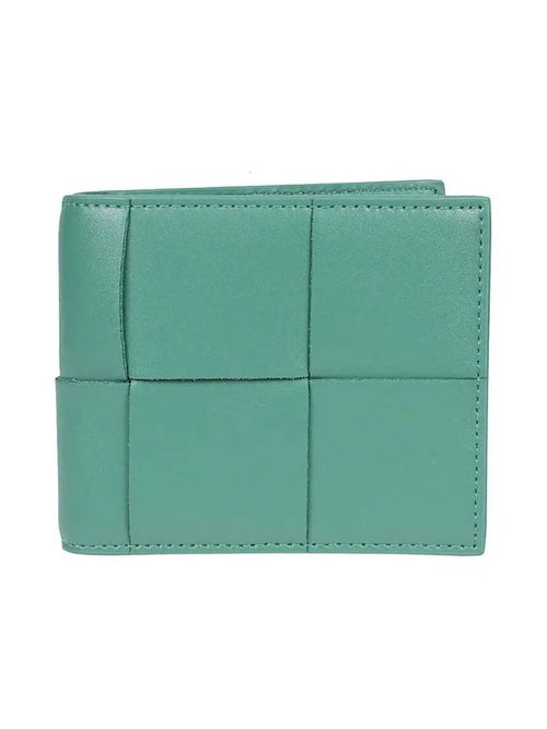 Bottega Veneta Intrecciato Half Wallet Mint Blue