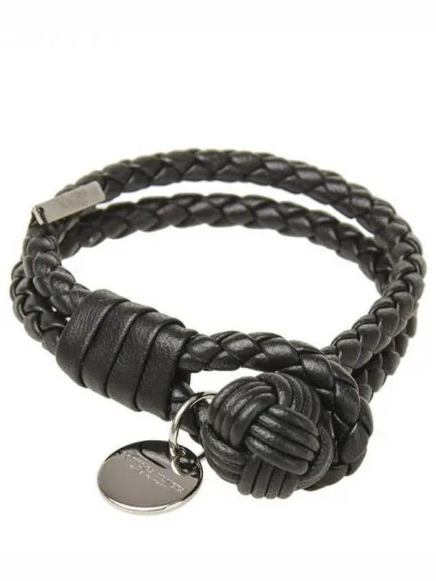 Bottega Veneta Intrecciato Double Weaving Bracelet Black