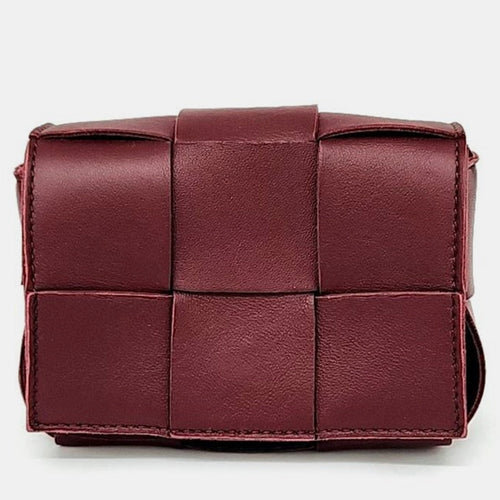 Bottega Veneta Burgundy Maxi Intrecciato Cassette Crossbody Bag