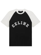 CELINE Flocking Loose Short Sleeve T-Shirt White Black