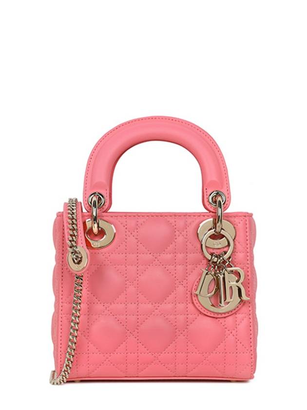 Lady Cannage Small Lambskin Tote Bag Pink Dior