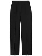 Burberry Women's Front Slit Wool Straight Pants Black