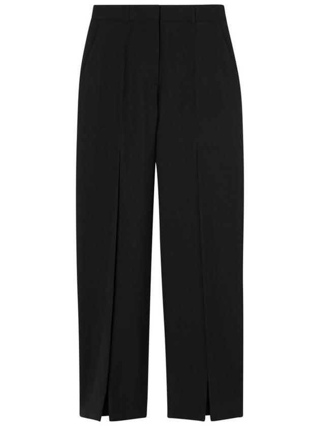 Burberry Women's Front Slit Wool Straight Pants Black