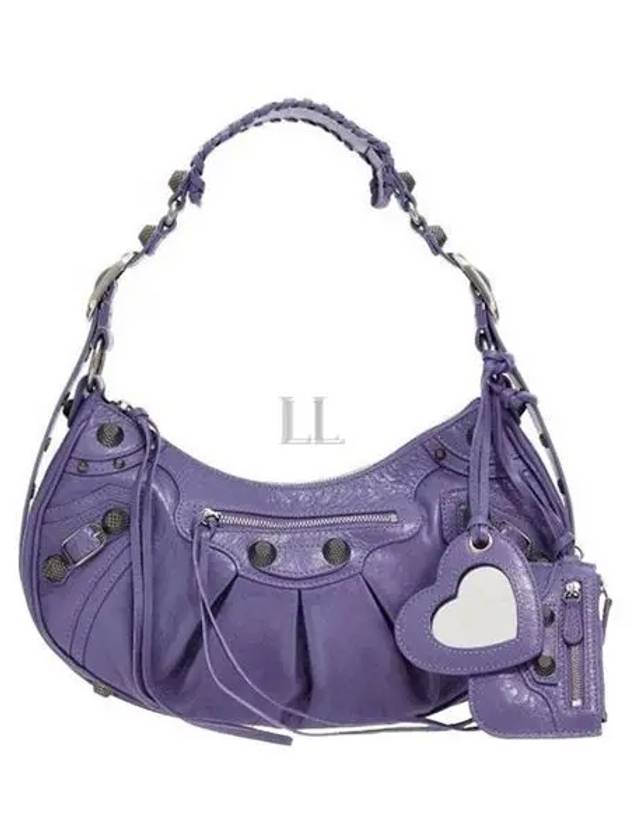 Balenciaga Le Cagole Small Leather Shoulder Bag Purple