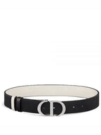 30 Montaigne Reversible Belt White Black Dior