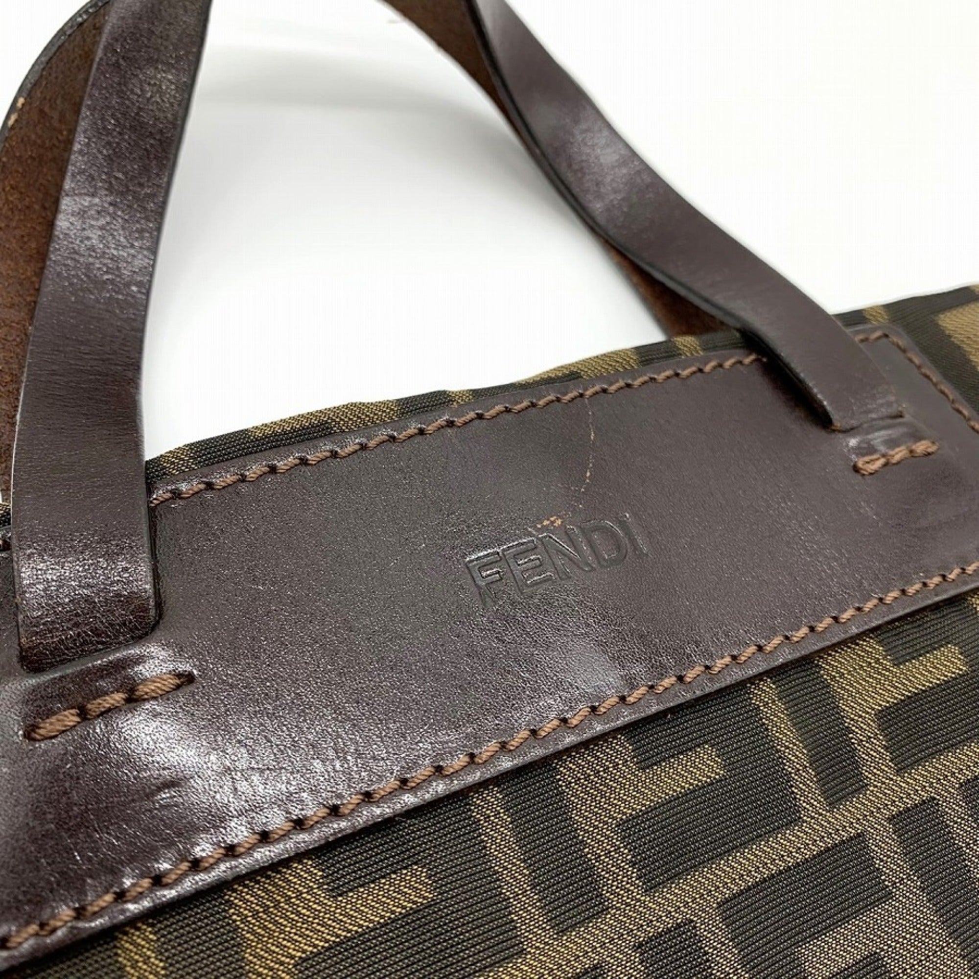 Fendi  Nylon Leather Tote Bag ()