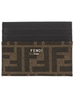 Fendi FF Logo Card Wallet Brown