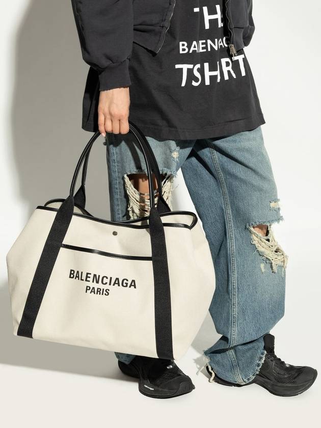 Balenciaga Biarritz Shopper Large Tote Bag Cream