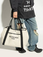 Balenciaga Biarritz Shopper Large Tote Bag Cream